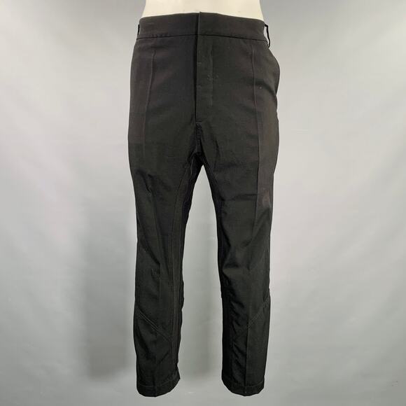 HAIDER ACKERMANN Size 34 Black Wool Polyamide Drop Crotch Dress Pants - Picture 1 of 5